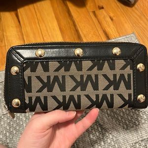 Michael Kors black w/ gold stud wallet